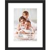 Icona Bay - Cornice portafoto 20x25 cm nera con passepartout rimovibile per foto 13x18 cm - Cornice in legno composito in stile moderno - Da tavolo o da parete - Collezione Bliss