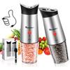 Sjpzwcrl Macina Pepe e Sale Elettrico: - Macinapepe Macinino Pepe Nero in Grani Spezie Macinato Sale e Pepe Set Grosso Peperoncino Ricaricabile Rugosità Regolabile Senza Fili con Luce LED, 2 Pezzi