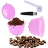 Verdant Touch Set di capsule riutilizzabili in acciaio inox con filtro da caffè ricaricabili per macchina da caffè Dolce Gusto (viola, 3 capsule, 1 cucchiaio, 1 pennello)