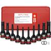 GETLITOOL Set 10PZ 1/2 Inch Bussola a Brugola a Stella T25-T80 in Acciaio S2, Corredo di Bussole Torx a Impatto Lungo 78mm, 10x Bussole Esagonali per Chiave Pneumatica Dinamometrica con Valigetta