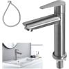 Minnhua Rubinetto Bagno Lavabo Acciaio Acqua Fredda Inossidabile, Rubinetto Bidet con Tubo Flessibile, Rubinetto per Acqua Fredda, Rubinetti Lavandino per Lavabi Cucina e Bagno (Uscita Acqua Dritta)
