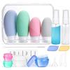 Opret Bottiglie da Viaggio in Silicone 18 Pezzi, 100ml 60ml Kit da Contenitori Flaconi da Viaggio Riutilizzabili, per Shampoo Bagnoschiuma Liquidi Lozione, Approvato dalla TSA