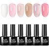 Imtiti Smalto Semi Permanente Unghie Effetto Jelly, 6 Pezzi 6ml Smalto Gel Nude Bianco Latte e Rosa Traslucido, Kit Soak Off LED/UV per Nail Art Fai da Te - Regalo per Donne e Ragazze