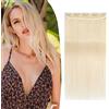 TESS Extension Capelli Veri Clip Biondo 25 cm, Extension Clip Capelli Veri Fascia Unica 5 Clips Extension Capelli Clip 40 g #60 bianco biondo Extension Capelli