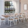 DEGHI Tavolo allungabile 200-300x90 cm piano in legno di acacia 26 mm e gambe a U 5x5 in metallo cromo - Freia Stone