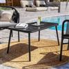 DEGHI Tavolino in alluminio antracite con piano in vetro temperato 90x50 cm - Zelegant