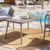 DEGHI Tavolino in alluminio tortora con piano in vetro temperato 90x50 cm - Zelegant