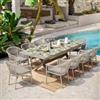 DEGHI Tavolo con piano allungabile 180/240x100 cm in alluminio tortora - Zelegant