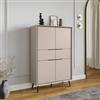 DEGHI Credenza 90x140h cm cappuccino e nero con 4 ante e 2 cassetti - Pixie