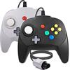 miadore 2 Pack N64 Controller Joystick per game pad cablato compatibile con la console N64 (nero/grigio)