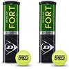 DUNLOP Fort All Court Palline da tennis per terra battuta, cemento ed erba (1x4 Tin) (Confezione da 2)