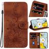Rosbtib Custodia per Xiaomi Redmi Note 9S/ Note 9 Pro Cover in Pelle con Slot per Schede Custodia per Cellulare con Funzione di Supporto Flip Cover Redmi Note 9S/ Note 9 Pro - Gigli Marrone