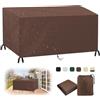 MAIFENGL Coperture per Mobili da Giardino, Copertura Tavolo Esterno Impermeabile Resistenza ai Raggi UV Antivento 420D Oxford Copertura Protettive-Brown||300x150x100cm/118x59x39in