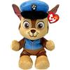 Ty - Collezione Paw Patrol, Chase, Tutti gli Eroi della Squadra dei Cuccioli in Versione Floppy, Morbido Peluche da Collezionare, Idea Regalo per Grandi e Piccini - 20 cm - T44014