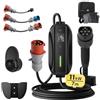 dé Wallbox 11kw [trifase| 7m| 6-16A] con Traveller Adapter Set | Cavo ricarica auto elettrica Tipo 2, RCD Tipo A 30mA AC + 6mA DC, IP66, Compatibile con EV/PHEV (IEC 62196-2), Plug & Play