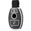 OFF WE GO Custodia Chiave Cover Chiave Guscio Chiavi per Mercedes Benz Classe A B C CL CLK E M R S SL SLK W169 W245 W202 W203 W208 W209 W210 W211 W164 W251 W220 Macchina Copri Chiavi, Argento Grigio