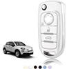 Cover Per Chiave Auto Fiat - Guscio Protettivo Per Telecomando Fiat Argo, 500X, Tipo, Oro Bianco