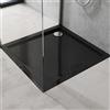doporro Piatto Doccia 100x100 H 4 cm Quadrato in Acrilico Nero Design Bordato Resistente a Urti e Graffi - Faro1