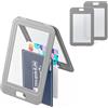 Uniclife Porta badge con finestra a doppia faccia, custodia verticale in plastica rigida, porta carte Navigo grigio per carte di identità scolastiche e ufficio, carte di credito, carte di prossimità
