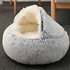 SEDOXX Letto per gatti in peluche con ciambella per animali domestici accogliente letto calmante per cani di taglia media e piccola con coperta calda cuccia per cuccioli, divano per animali domestici