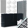 LINLAN 8 Pezzi 15 x 30 cm Divisore per Acquario, Vassoio Inferiore Filtro, Pannello a Griglia per Filtrazione Fai-da-Te e Protezione Fondo nell'Aquascaping (Nero con Staffa di Coertura Dell'acquario)