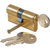 Vachette Cilindro di serratura meccanica FIRST per porta, doppio ingresso, 35 x 35 mm, meccanismo a 5 perni di sicurezza, 3 chiavi, installazione facile, garanzia 2 anni, finitura ottone