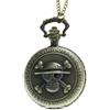 JewelryWe Gioielli Collana con Pendente da Uomo Donna Ragazzi Ciondolo Multi Modelli Colore Bronzo Orologio da Tasca Classico Regalo (Teschio)