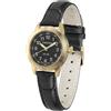 PINDOWS Orologio da donna, classico, analogico, al quarzo, piccolo, da donna, impermeabile fino a 3 ATM, alla moda, con quadrante luminoso di facile lettura, Cassa Oro Cinturino Nero, Classico