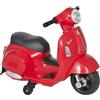 Palmitessa Moto Elettrica per Bambini Vespa Elettrica Per Bambini 1 Anno con Licenza Ufficiale Vespa Batteria 6V, Fari e Clacson, per Bimbi da 18-36 mesi, (Rosso)