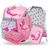 Baagl Set di 5 zaini per la scuola da ragazza, Zippy, zaino per la scuola primaria con cintura toracica, zaino ergonomico per la scuola, fenicottero, Taglia Unica