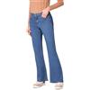 Goldenpoint Donna Jeans Flare Long Denim con Svasatura al Fondo e Tasche Frontali