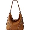 SH Leder Sara G689 - Zaino da donna 2 in 1, in vera pelle grana (larghezza 35 cm x altezza 34 cm x profondità 12 cm), Cognac scuro, L