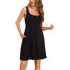Bresdk Camicia Notte Donna Cotone Pigiama Donna Senza Maniche Corta Camicia Notte Estivo Sottoveste Sexy Sleepwear per Casa e Casuale