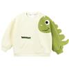 ANIMQUE Bambino Felpa Primavera Autunno Manica Lunga Pullover Bambini Ragazzi Ragazze Casual Girocollo Cartone Animato Dinosauro T-Shirt Top Vestiti, Albicocca Dinosauri 100