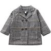 SEAUR Cappotto di lana per bambini e bambine, primavera, autunno, caldo, con bottoni, trench, giacca invernale, 1-6 anni, 90-130 cm, grigio scuro, 90