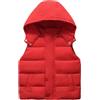 AIEOE Bambini Ragazzo Ragazza Piumino Senza Maniche Con Cappuccio Staccabile Gilet Con Tasca e Zip per 4-5 Anni Rosso