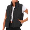 JokeLomple Gilet Smanicato da Donna - Gilet lungo con Cappuccio Cappotto in Piumino con Tasche Gilet di Transizione Termica Trapuntato Giubbotto Piumino Elegante Gilet Zip Caldo Primavera