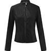Generico Giacca di jeans a maniche corte da donna Giacca di jeans corta con risvolto casual Capispalla casual a coste Bomber Donna Crop Giacca Di Pelle Lunga Donna Curvy