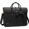 MOSISO Custodia Porta PC Donna,15-15,6 Pollici Laptop in Pelle PU Borsa a Tracolla Convertibile,16 Pollici Borsa Messenger Casual Lavoro Viaggio Computer con Nodo a Fiocco,Nero