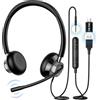 New Bee Cuffie PC New Bee Computer Headset con microfono Business Headset USB Type-C 3.5 mm per Call Center Office Telefonconferenze Skype Chat Webinar Presentazioni online