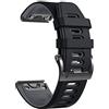 NotoCity Cinturino per Garmin Fenix 6X/Fenix 6X PRO/Fenix 3/Fenix 3 HR/5X/Fenix 5X Plus/, 26mm Cinturino di Ricambio in Silicone, Braccialetto Quick-Fit, Colori Multipli. (Nero+Grigio)