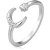 MARLION JEWELS Anelli da donna in argento 925 formato da una mezzaluna. Anello da donna in argento 925 con finitura argento o oro. Gioielli ideali per coppia e fidanzati, regali per amiche... Anelli coppia