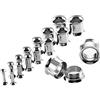 Beydodo Set Dilatatore Tunnel 16 Pezzo, Dilatatore Piercing Acciaio Chirurgico Argento Orecchini Donna 00g-1/2 inch