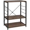 EUGAD Carrello a 3 Ripiani per Cucina Scaffale Mensole in MDF Metallo con 4 Ganci Supporto per Microonde Design Industriale 0012ZWJ