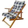 Generic POLTRONA SEDIA SDRAIO RELAX 3 POSIZIONI IN LEGNO PIEGHEVOLE CUSCINO IMBOTTITO H 100 CM SOGGIORNO CUCINA SALONE DIVANO ARMCHAIR SOFA' (AZZURRA)