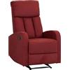 Totò Piccinni Poltrona LEON Relax Reclinabile con leva Manuale con Poggiapiedi Imbottita Confortevole (Tessuto Bordeaux)