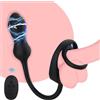 GKLWEJ Plug anale vibrante con anello per il pene, vibratore anale con 10 vibrazioni e 3 modalità di scossa elettrica, vibratori anali per uomini, stimolatore prostatico con telecomando