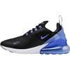 Nike Air Max 270, Sneaker Donna, Nero Metallizzato Argento Royal Pulse, 37.5 EU
