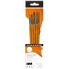 Daler Rowney Daler-Rowney Simply Pennelli per Acrilici, pennelli sintetici Taklon dorati, manico corto, assortimento di 5 pennelli