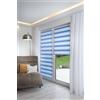 Khome K-home® Tenda a rullo doppia Klemmfix, Madrid, senza fori, colore blu, larghezza 40 x altezza 200 cm